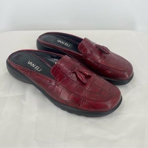 Vaneli women’s red slip‎ on backless loafers, sandals, size 8.5 N